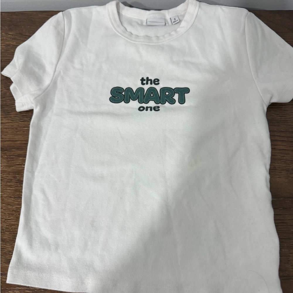 Sunday Best White Tee with Green Text